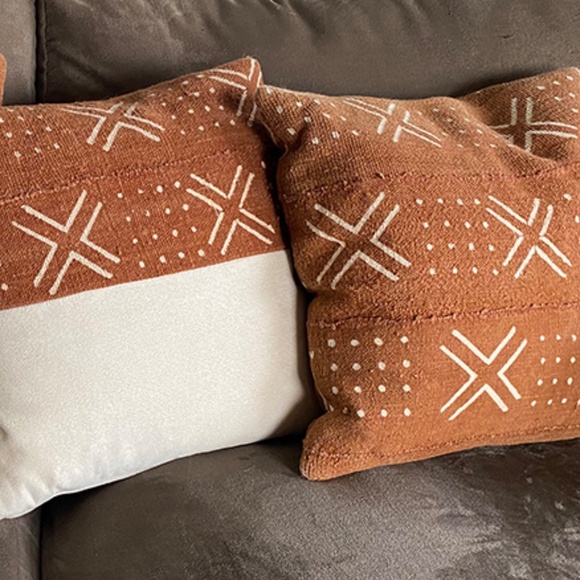 Genuine African Mudcloth Throw Pillows Set of 4 - Picture 5 of 8